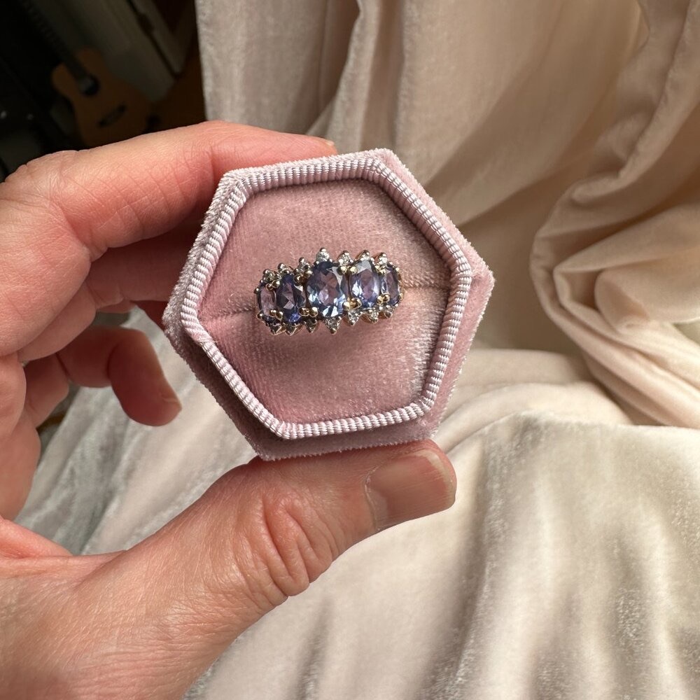 Tanzanite and Diamond Ring 14K Yellow Gold - Picture 10 of 17